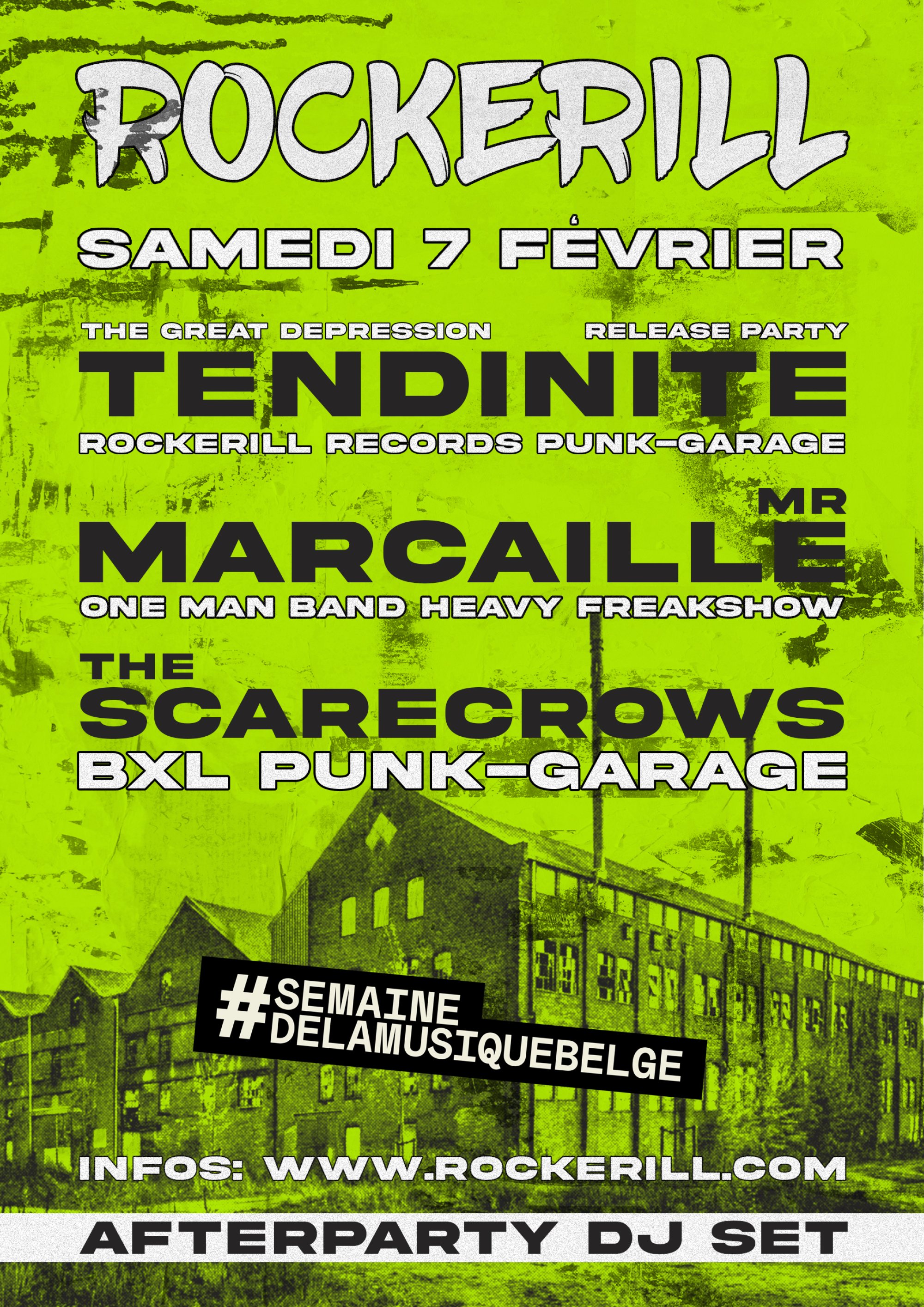 SEMAINE DE LA MUSIQUE BELGE: THE SCARECROWS + TENDINITE + MR MARCAILLE + AFTERPARTY
