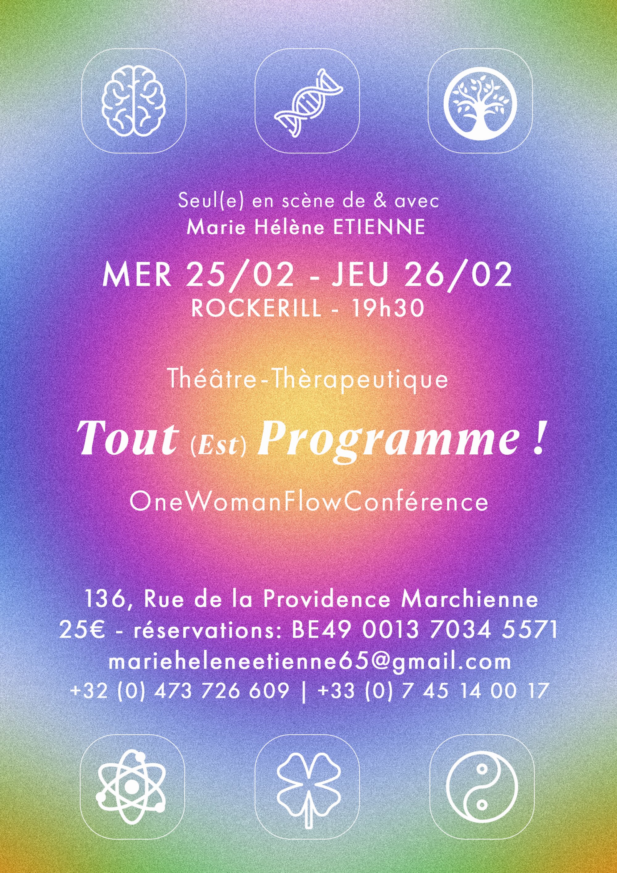 TOUT (EST) PROGRAMME! ONEWOMANFLOWCONFÉRENCE