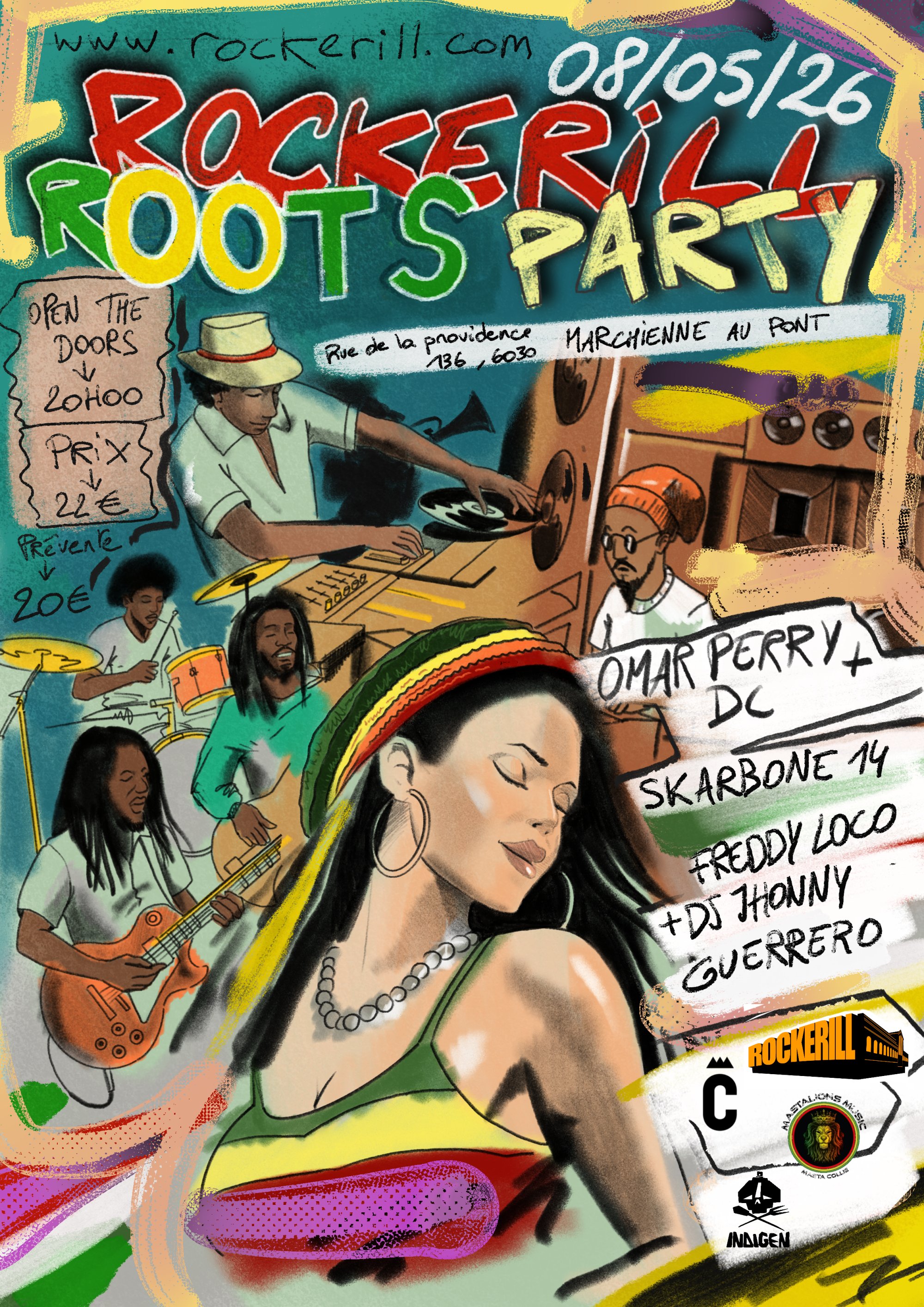 ROCKERILL ROOTS PARTY: SKARBONE 14 + FREDDY LOCO + OMAR PERRY & DAVID CORLEONE